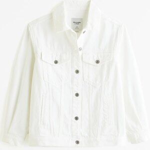 Abercrombie White Denim Trucker Jacket